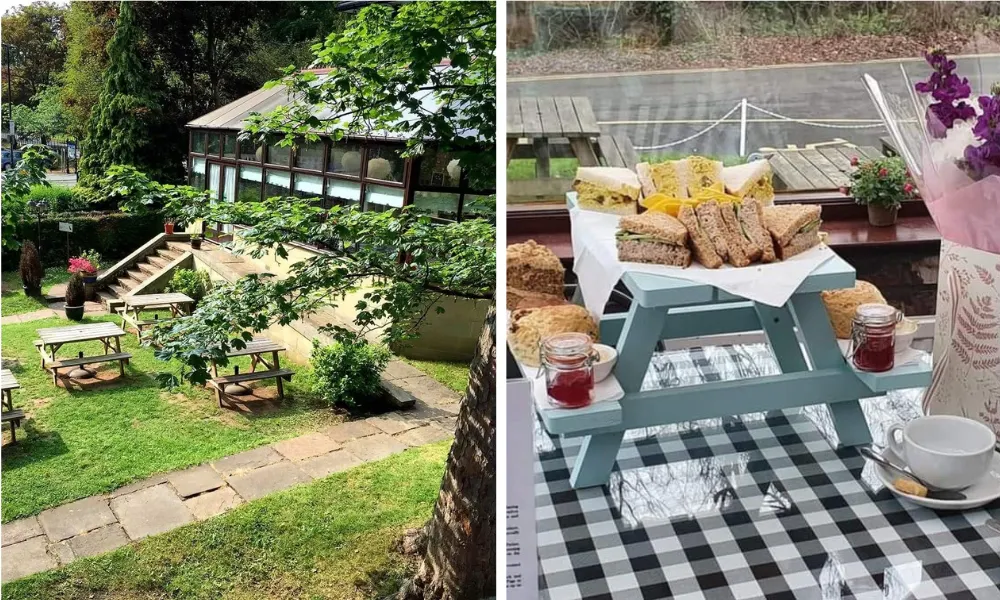 mini picnic bench afternoon tea stand