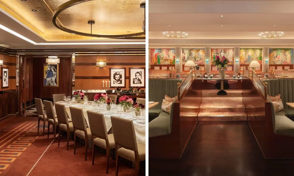 different event spaces in a hotel for a wedding
