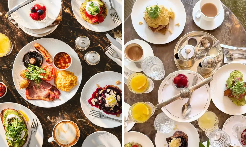 selection of brunch and breakfast dishes
