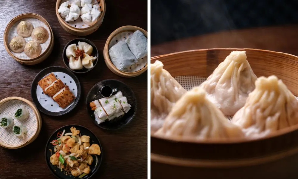 chinese dishes including dim sum bao buns and prawn toast