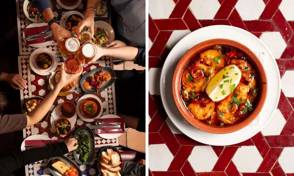 spanish group dining at cafe andaluz
