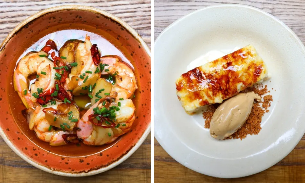 garlic king prawns at copita