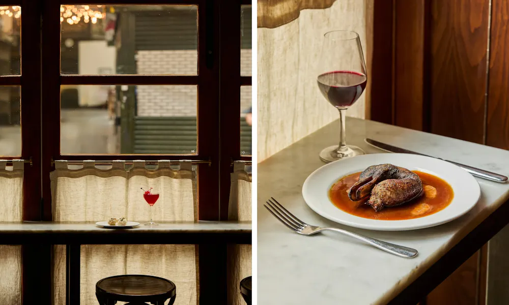 dining at the window counter at Camille