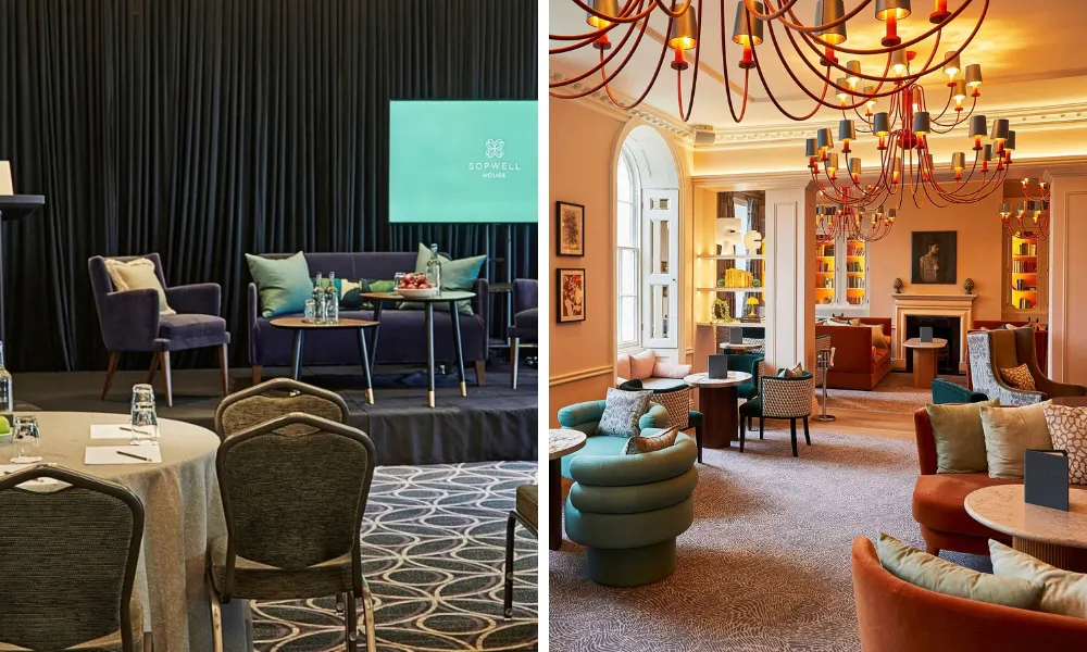 Comfortable lounge area and cabaret conference