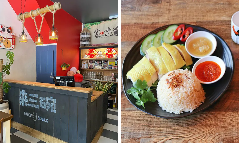 three bowls hainanese chicken