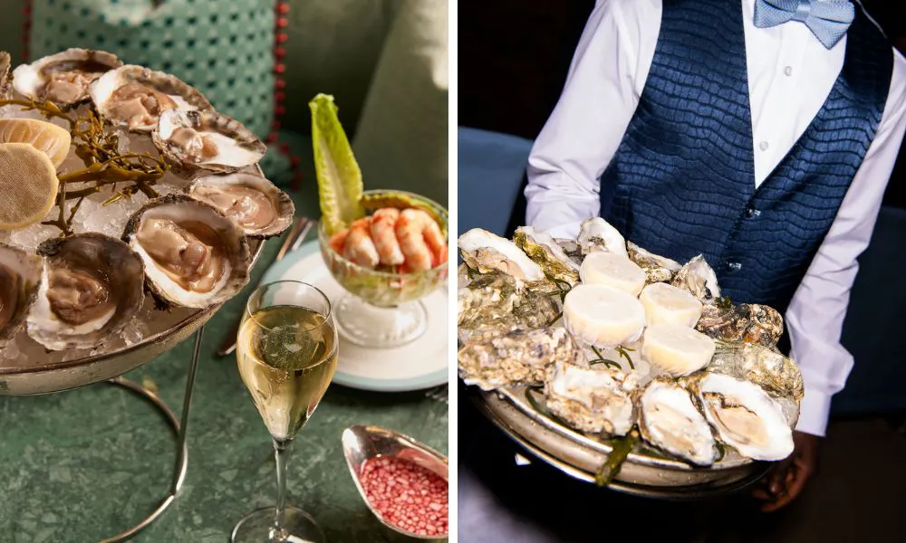 platters of oysters from manzi's