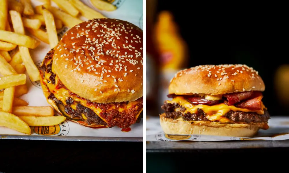 indulgent smash burgers with bacon and chorizo jam