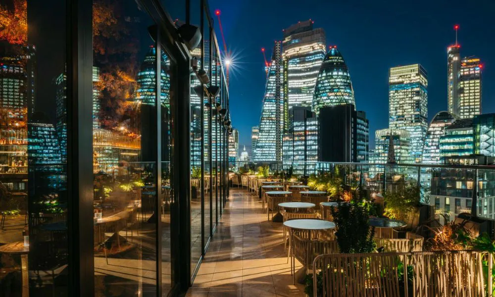the al fresco terrace at Canopy Hotel