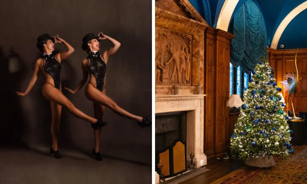 L'oscar's grand dining room, and two cabaret dancers