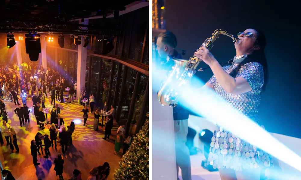 dining with a view and a DJ at Horizon 22