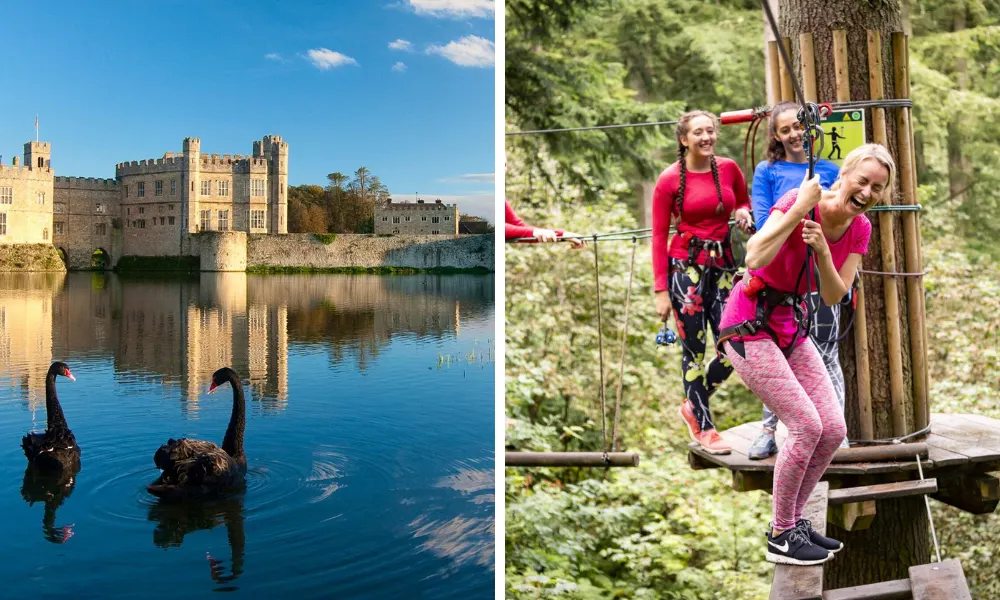 activity couyrse at leeds castle surrounded by a moat