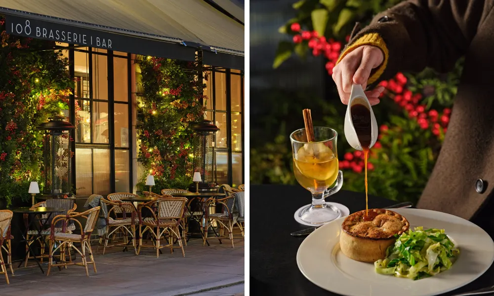 Christmassy terrace in marylebone with pies