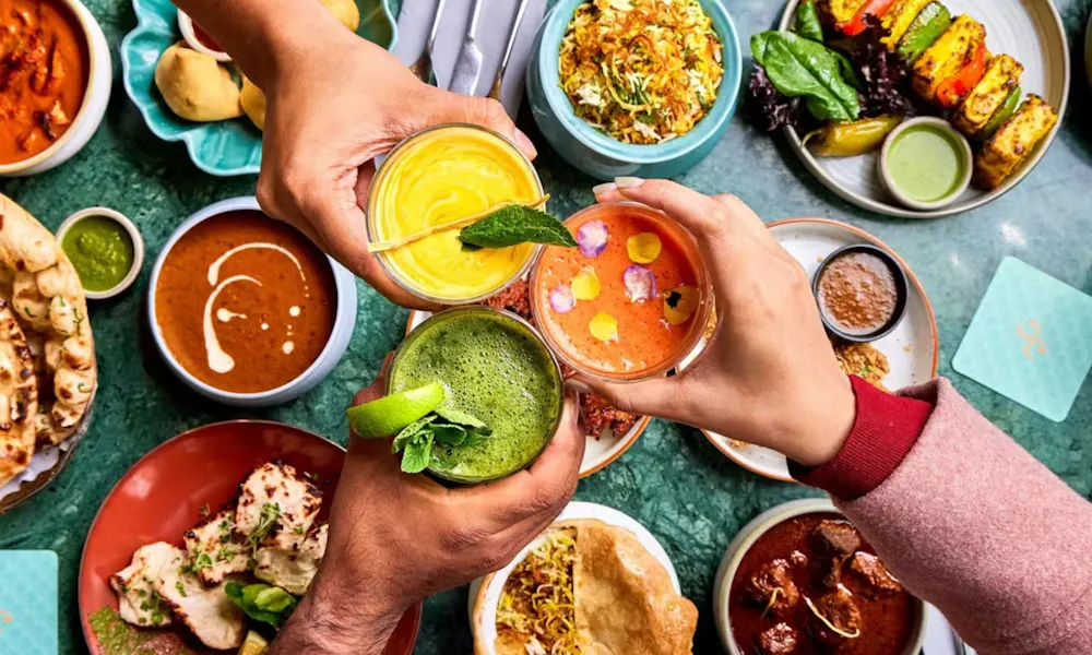colourful kids menus and drinks at copper chimney
