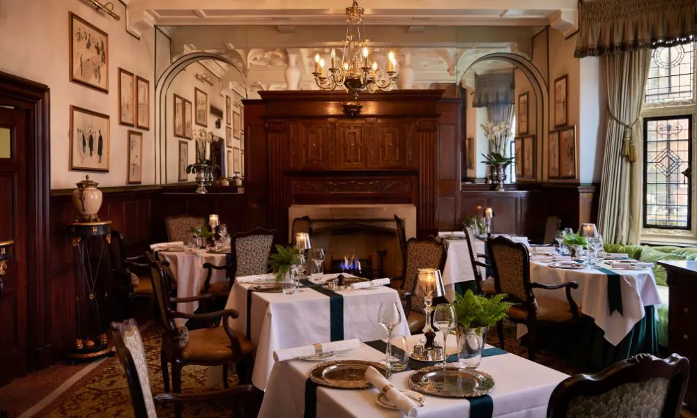 stylish restaurant interiors at The Milestone Hotel