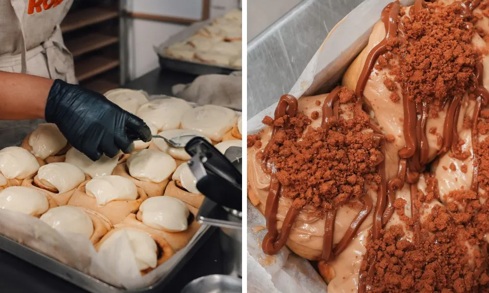 naked cinnamon rolls and cookie butter cinnamon rolls from roll boys