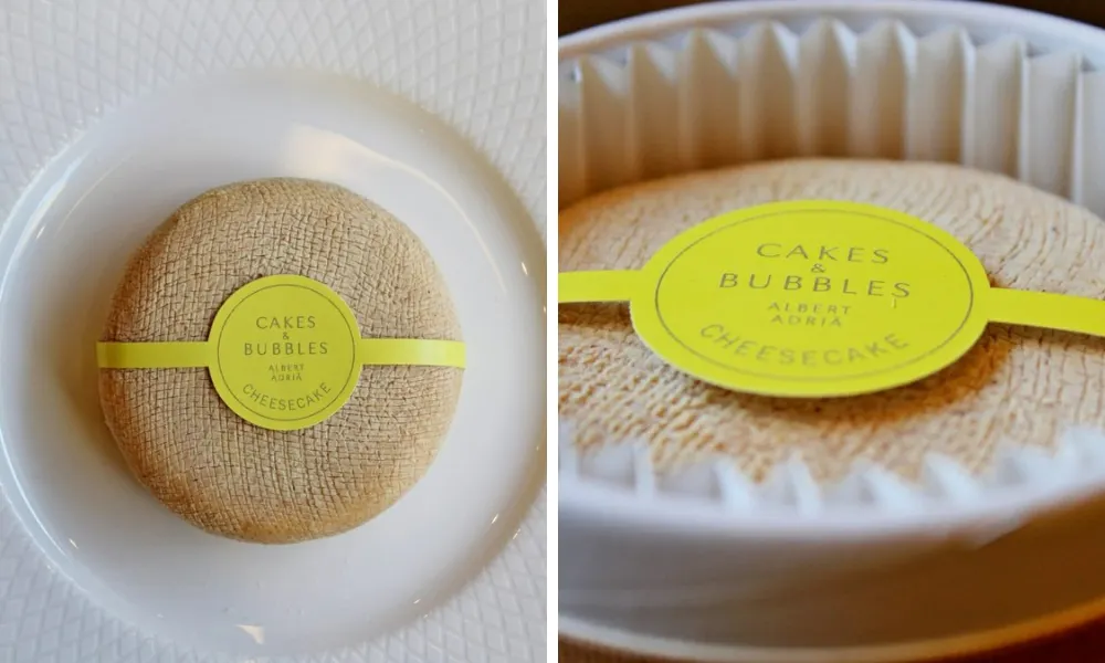 Cheesecake made to look like a wheel of cheese