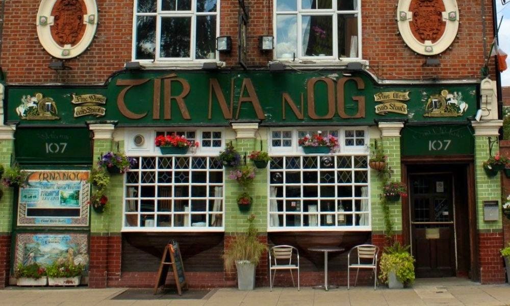 the exterior of Tir Na Nog pub