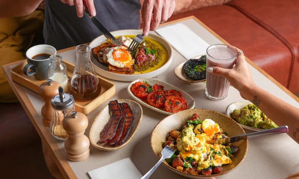 A table of breakfast dishes