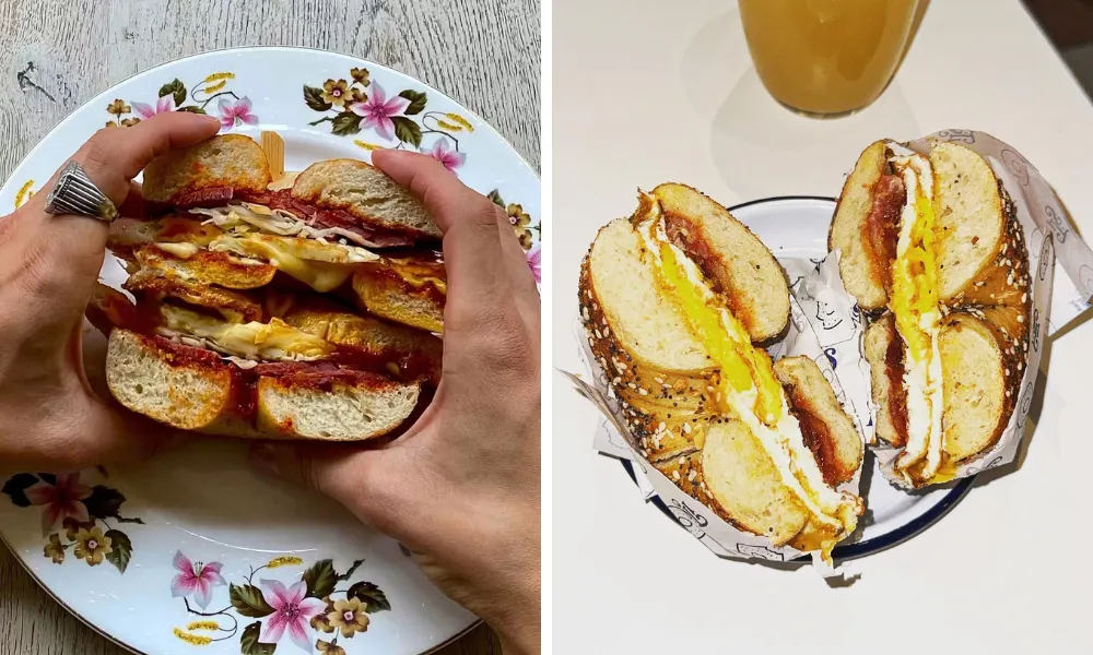 bacon egg cheese bagels at its bagels