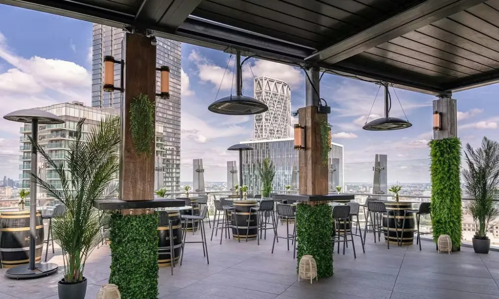 Bokan rooftop restaurant and bar in Canary Wharf