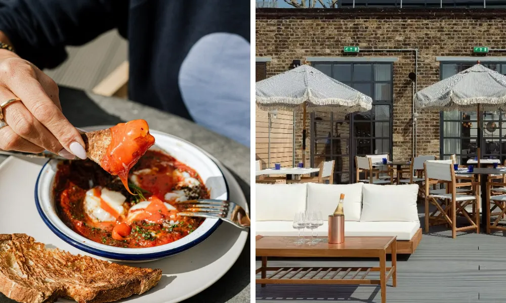 rooftop terrace and shakshuka at cafe mission