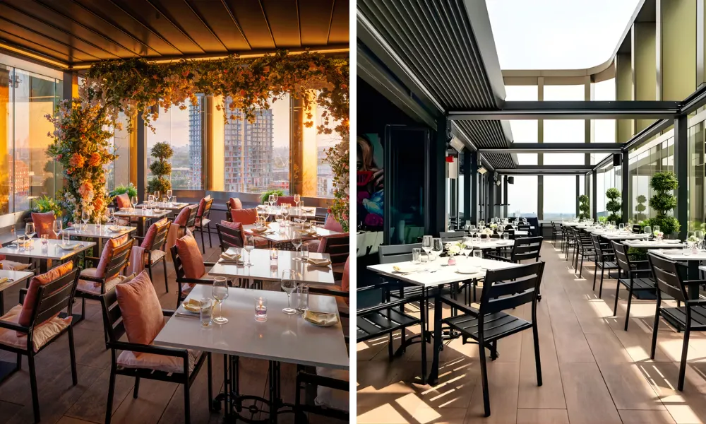 STK rooftop in stratford with retractable roof