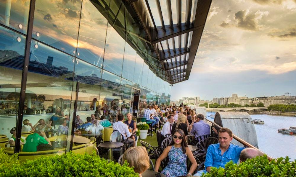 busy terrace at oxo tower restaurant