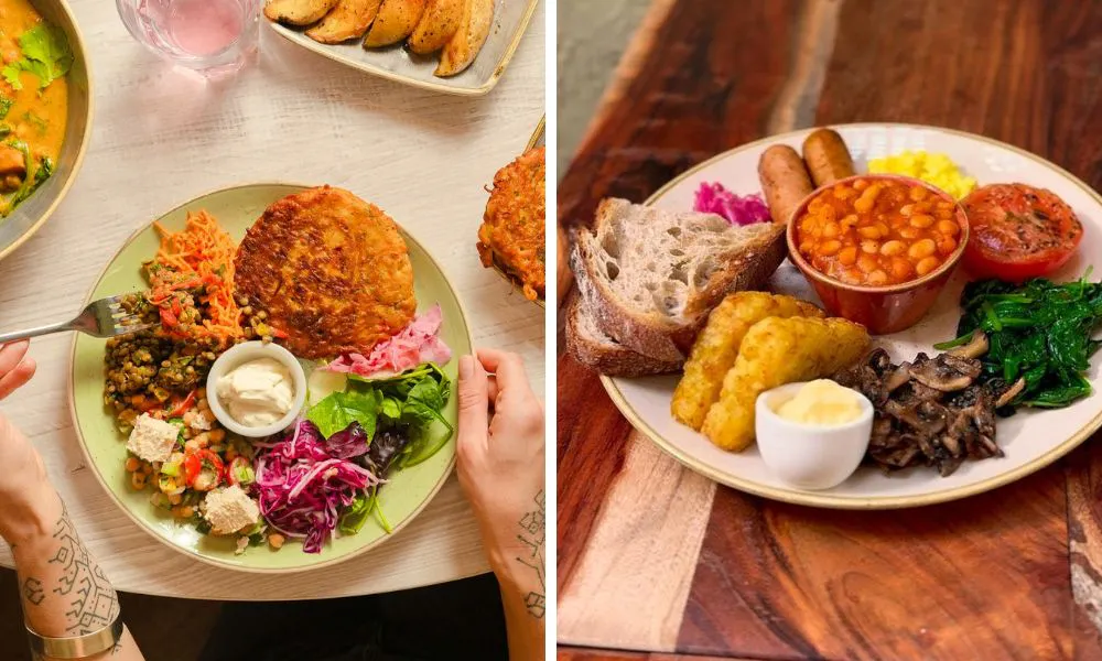 a selection of colourful, plant-based breakfast options