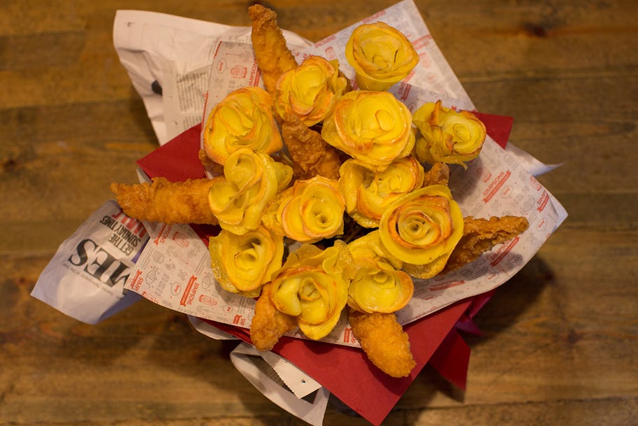 This restaurant is serving up fish and chip bouquets for Valentine’s Day
