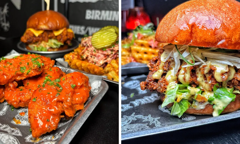 fried chicken burger at bonehead