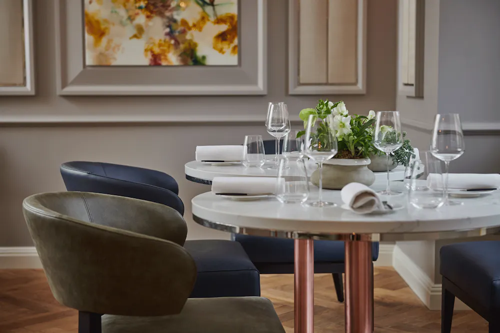 The interior of Adam Handling Chelsea restaurant