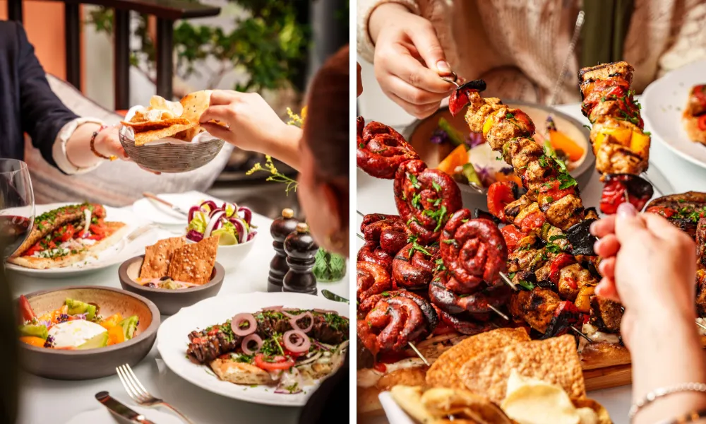 meat platter brunch and selection of plates