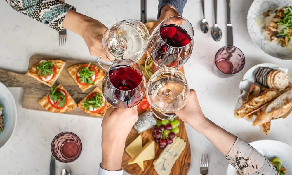 OXBO Bankside, Southwark, overhead shot of food on table