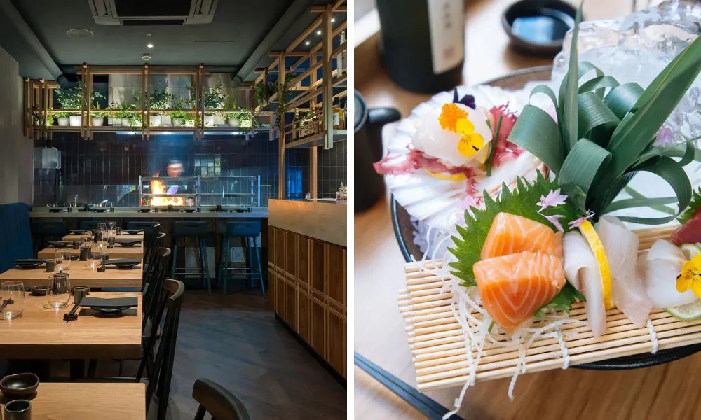 a selection of fresh sushi at Robata