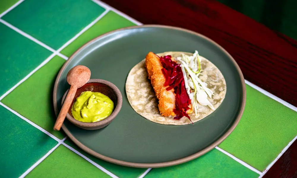 baja fish taco at fonda