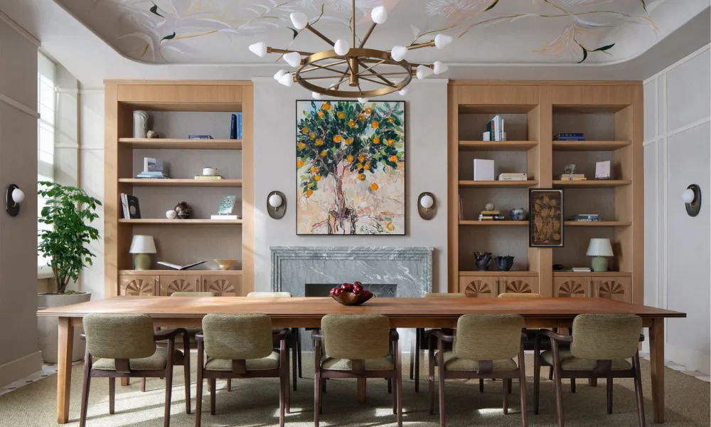 elegant private dining room in a neutral colour 