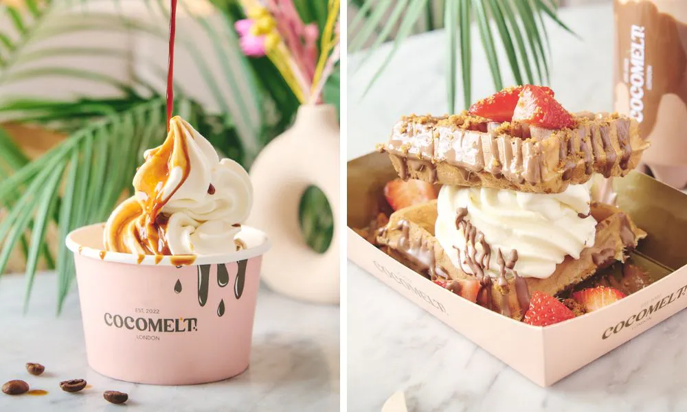 soft serve affogato, and soft serve waffles