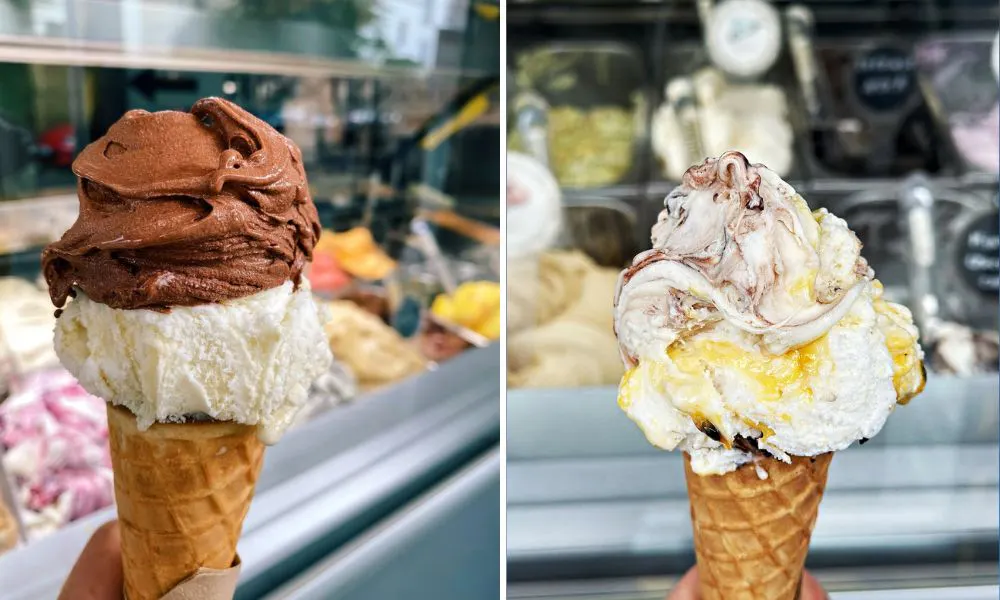 Gelato in a cone