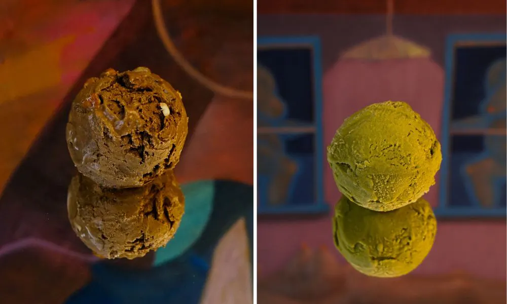 Two scoops of ice cream