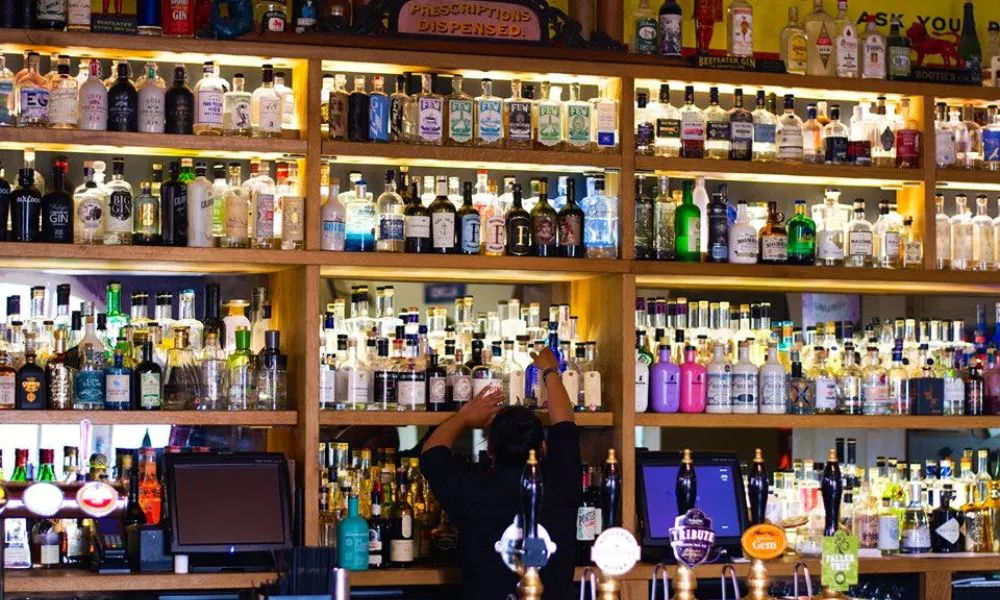 Spirits on shelves