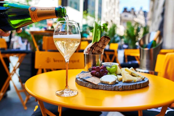 Veuve Clicquot terrace at the Green Bar at the Cafe Royal