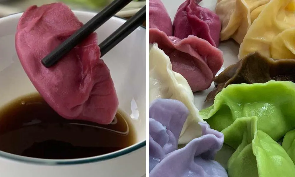 plates of rainbow dumplins