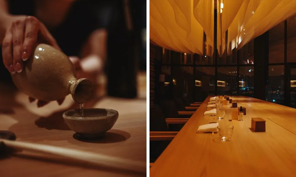 omakase counter and sake