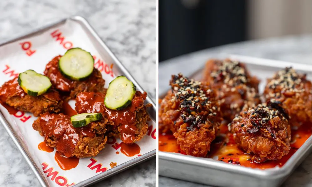 Fried chicken pieces