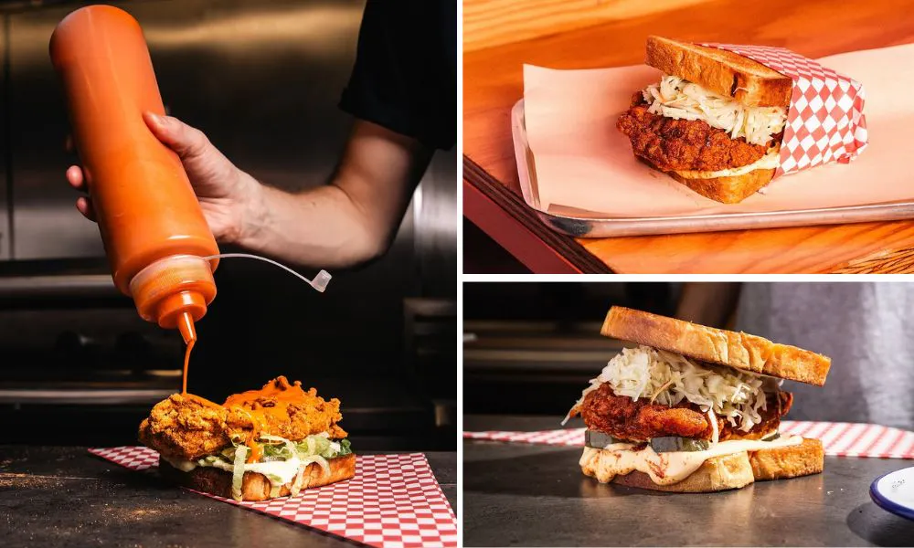 Fried chicken sando