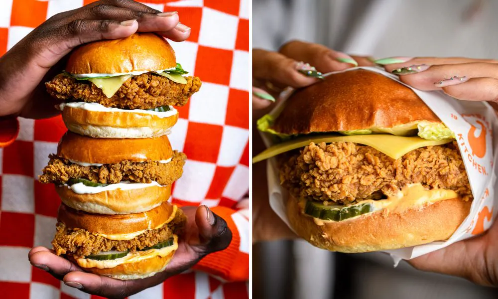 Fried chicken burgers
