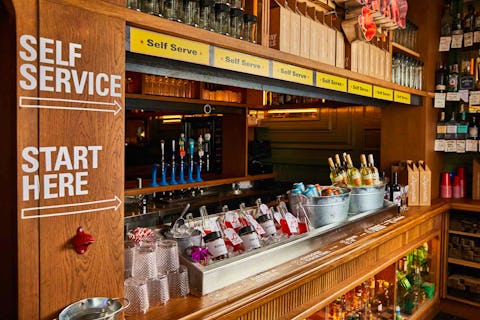A self-service cocktail bar has opened in London