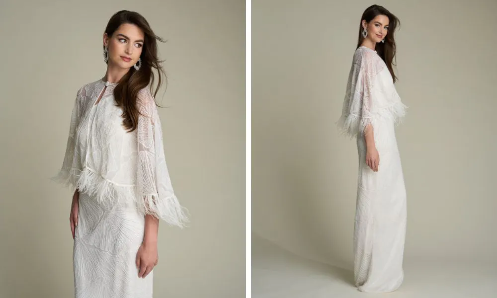 Cape wedding gown