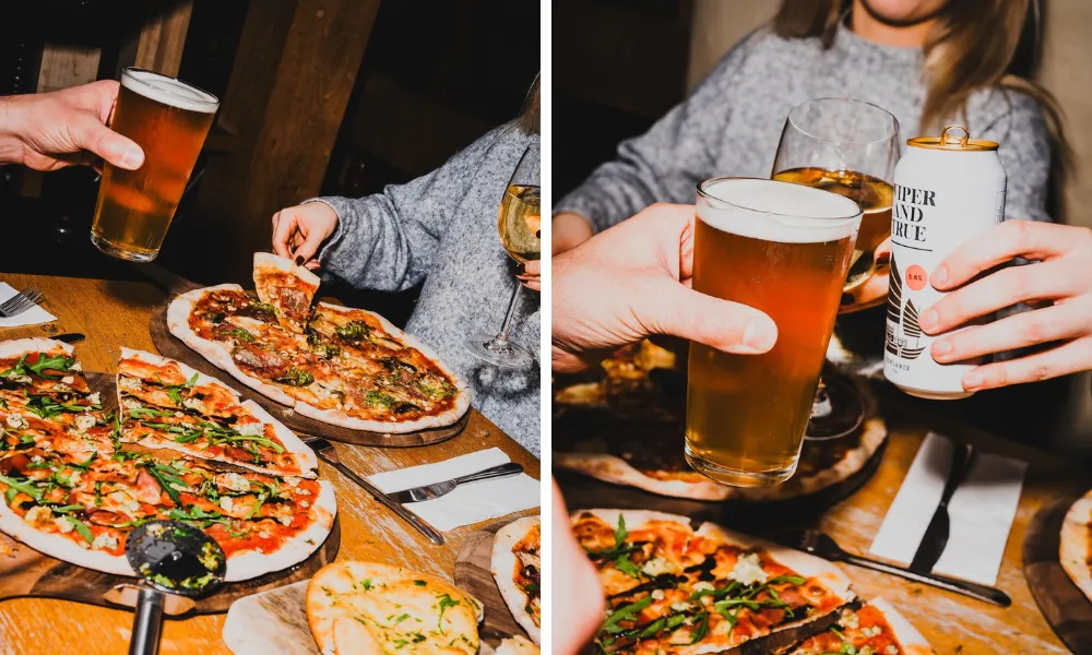 pizza and pints at stable