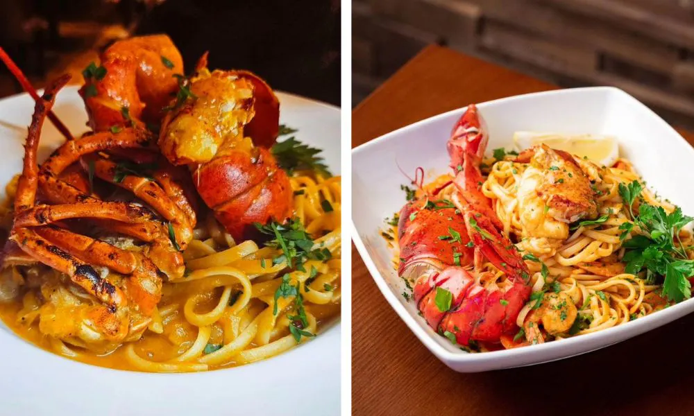 Lobster pasta with herbs